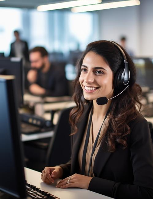 Woman in call center