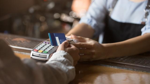 credit card reader at a small business