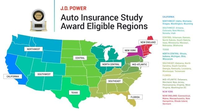 23 Auto Insurance Study Award Eligible Regions