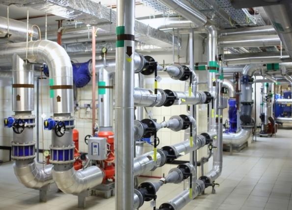 Vents and pipes that carry gas through buildings