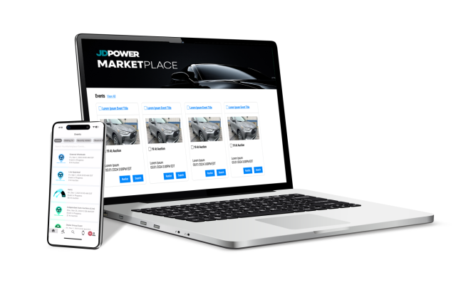 Mock up of J.D. Power Marketplace B2B marketplace for industry analytics, market research, and BI solutions. Access JD Power insights across automotive, insurance, and tech sectors.