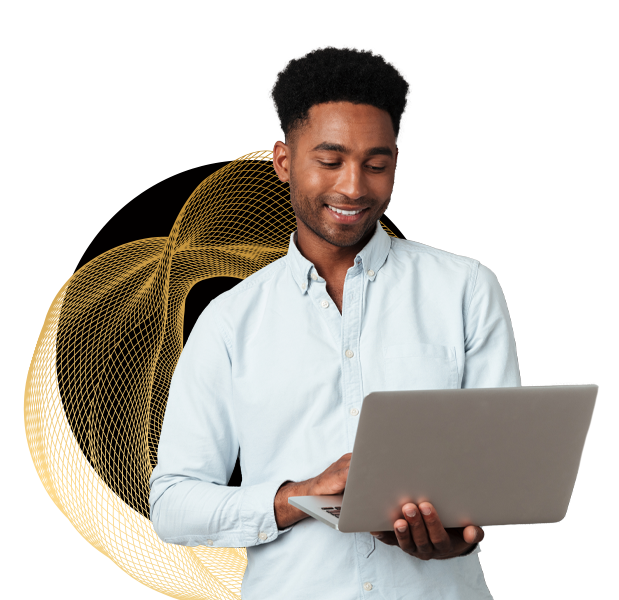 Man looking at laptop 