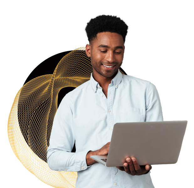 Man looking at laptop 