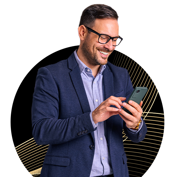 Man looking at phone