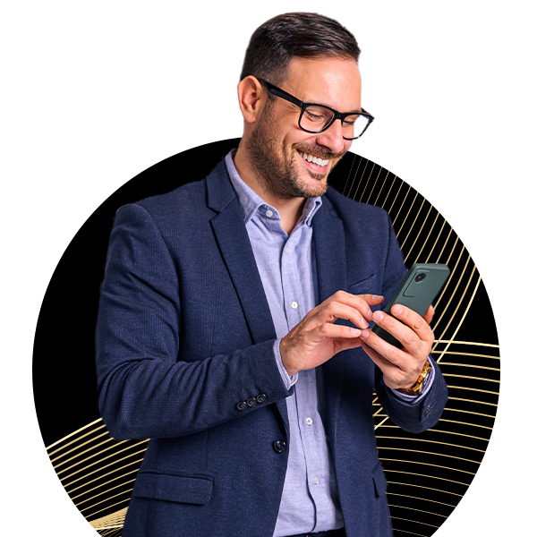 Man looking at a phone