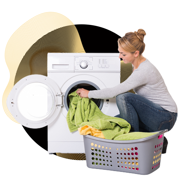 Woman loading a dryer