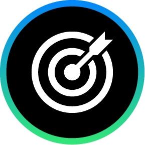 An arrow hitting a target