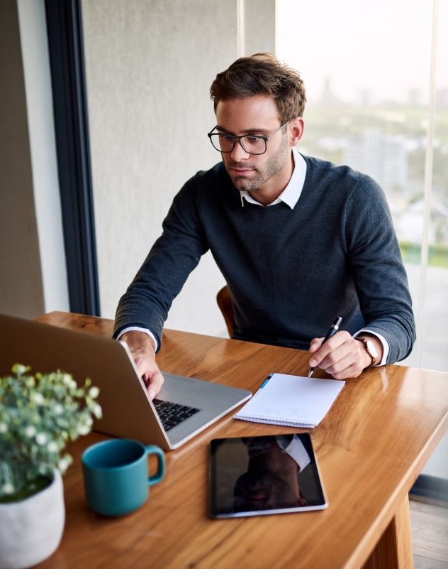 Financial Services Person Working