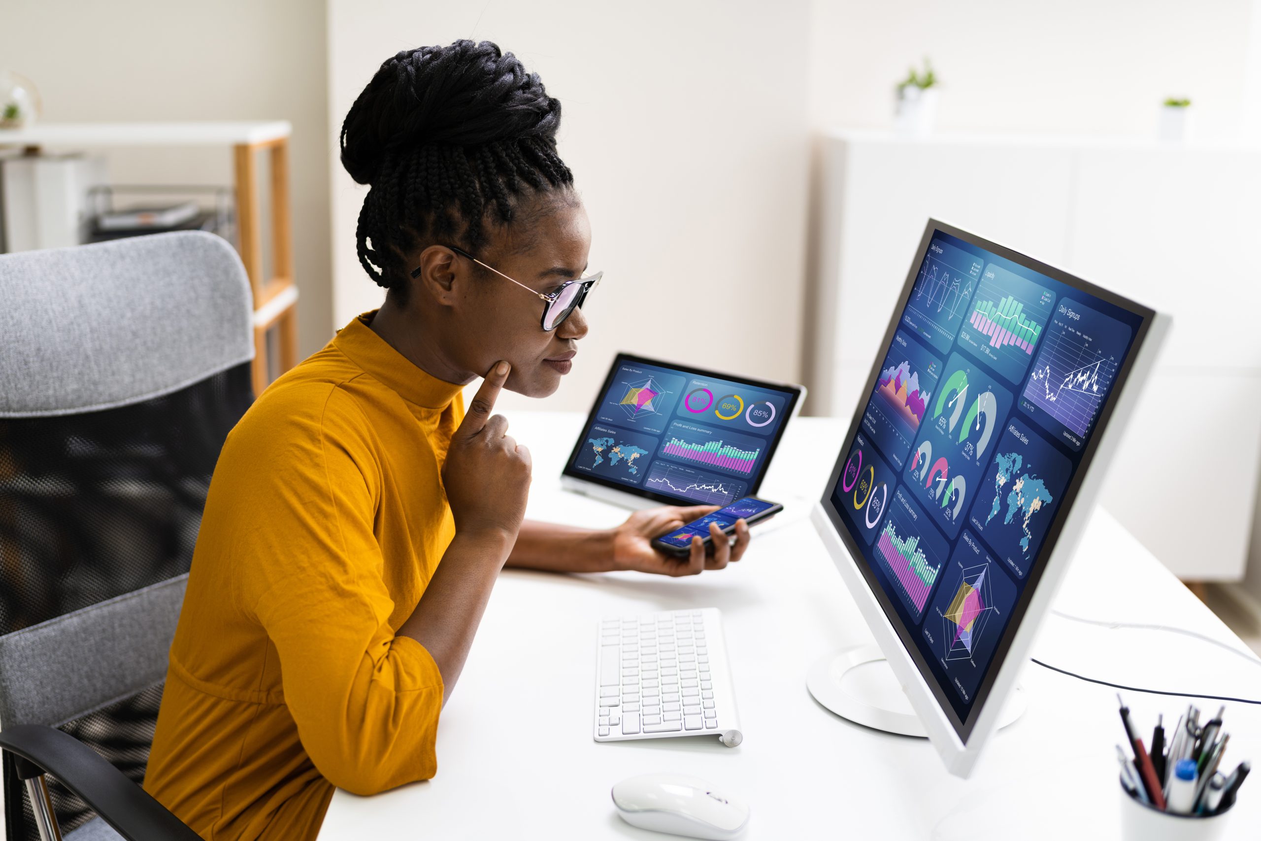 woman at computer