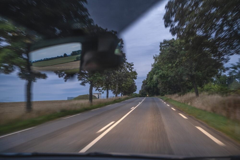 Night drive on a highway near Nancy, France
